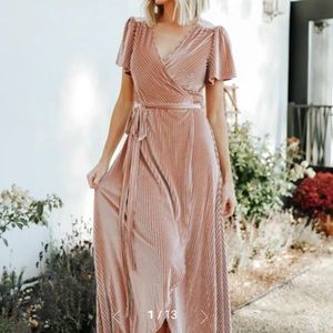 Andi Ribbed Velvet Wrap Dress Baltic Born (M)